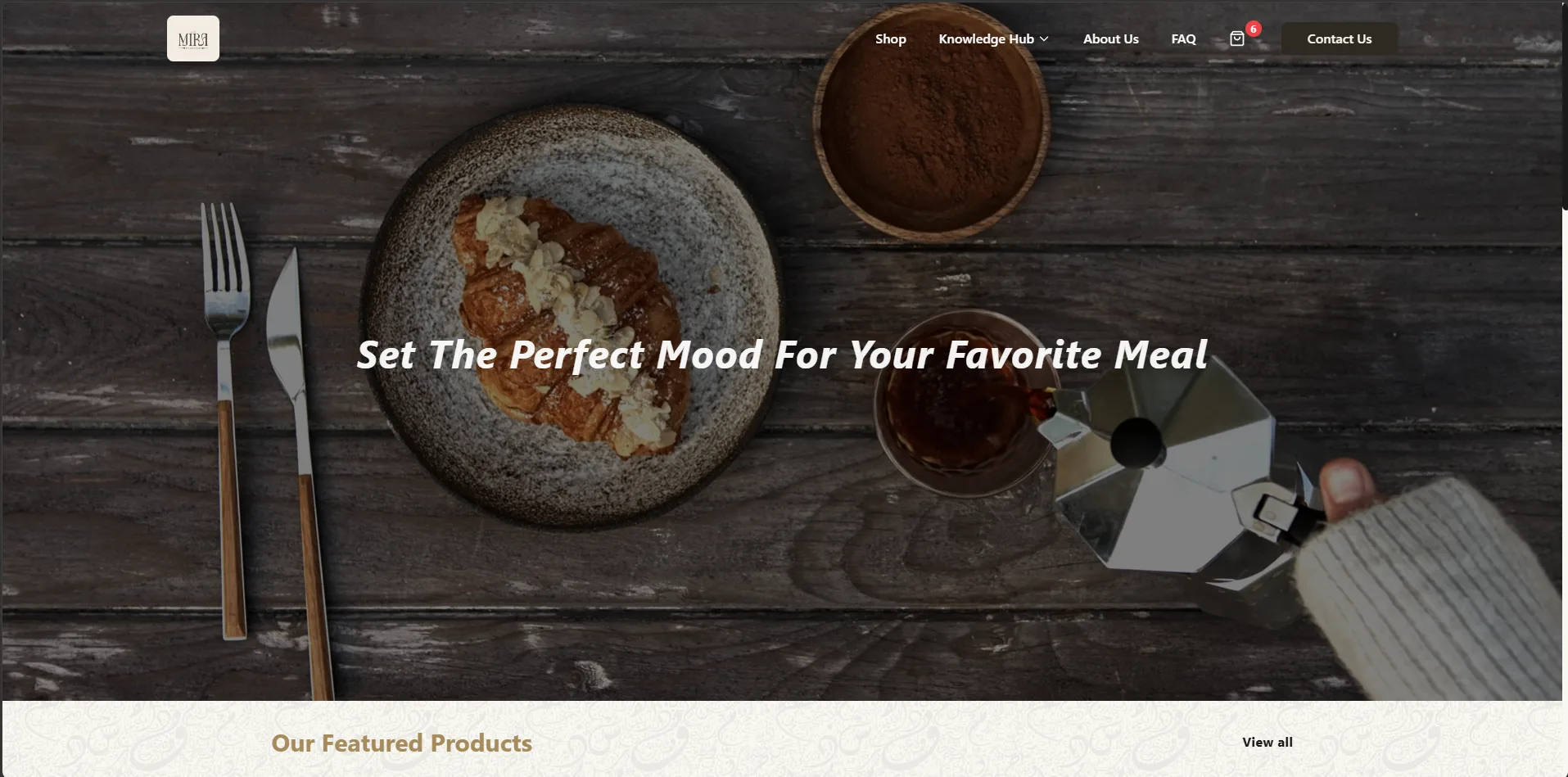 Mira Ceramics ecommerce homepage built by Devareo