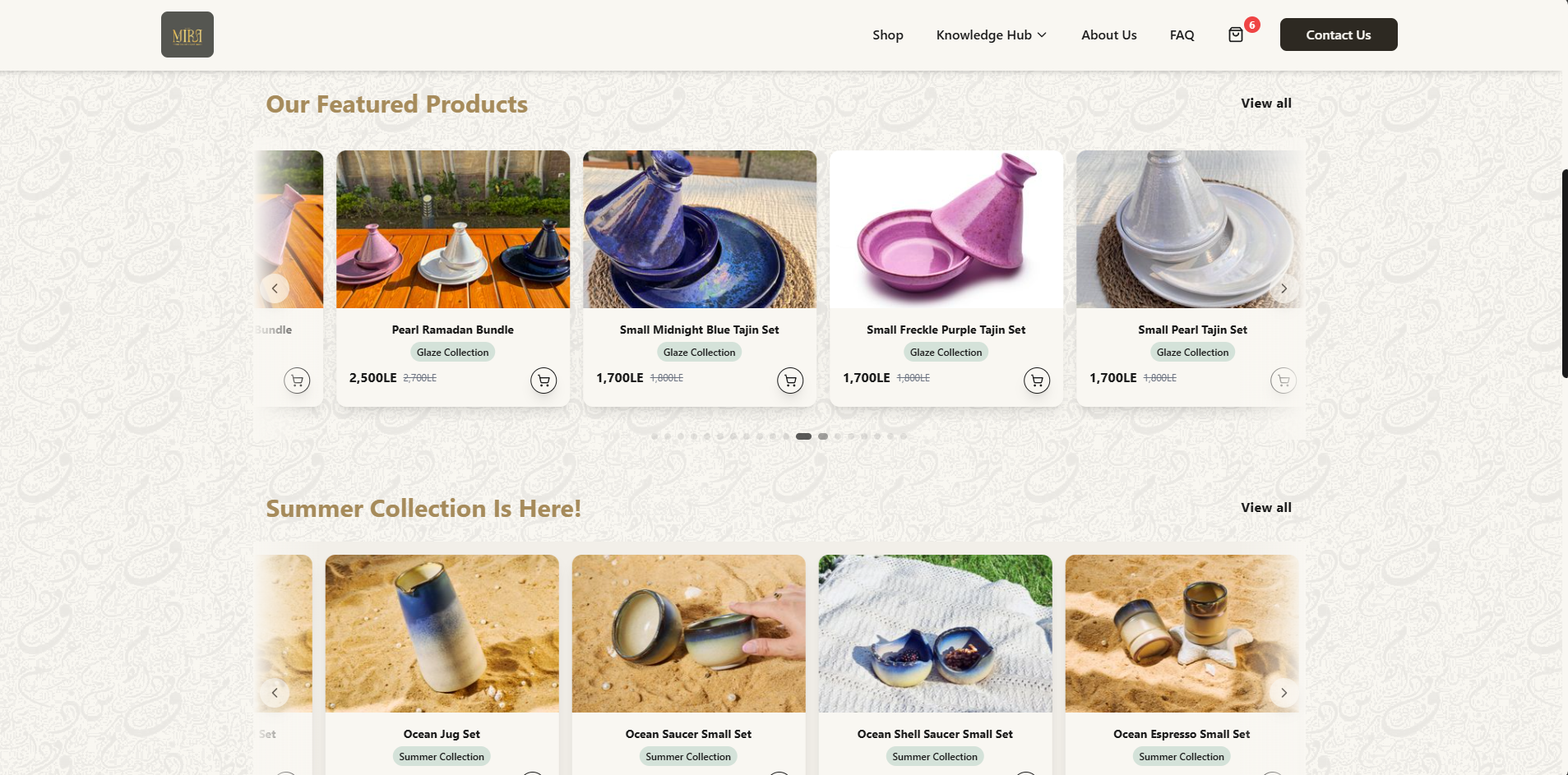 Mira Ceramics, Main Page